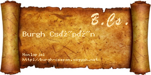 Burgh Csépán névjegykártya